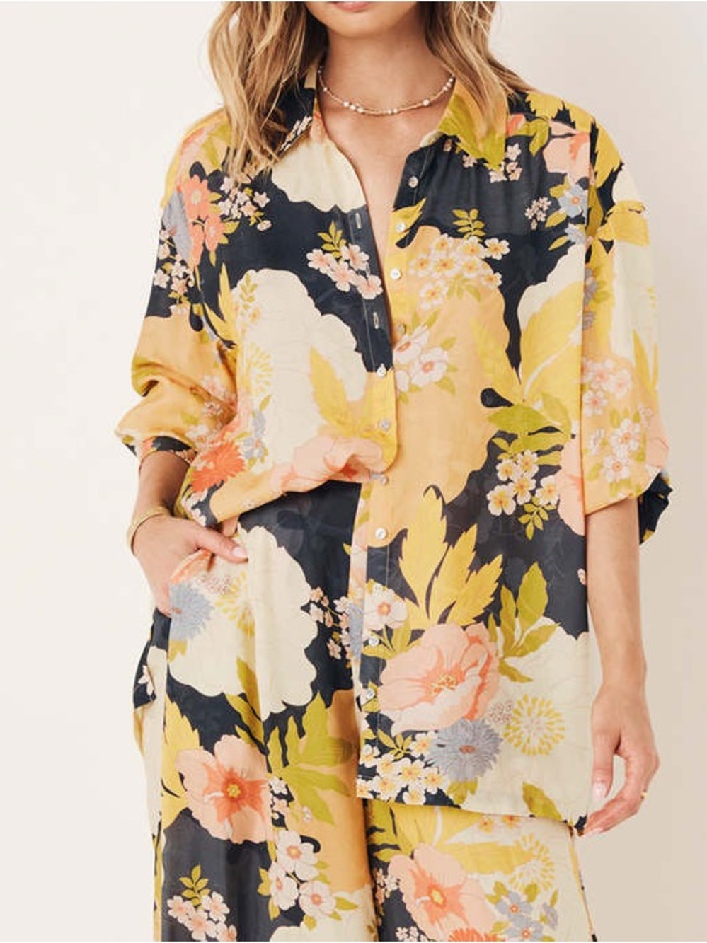 Spell & The Gypsy Boho Floral Button Down Blouse Dark Romantic S